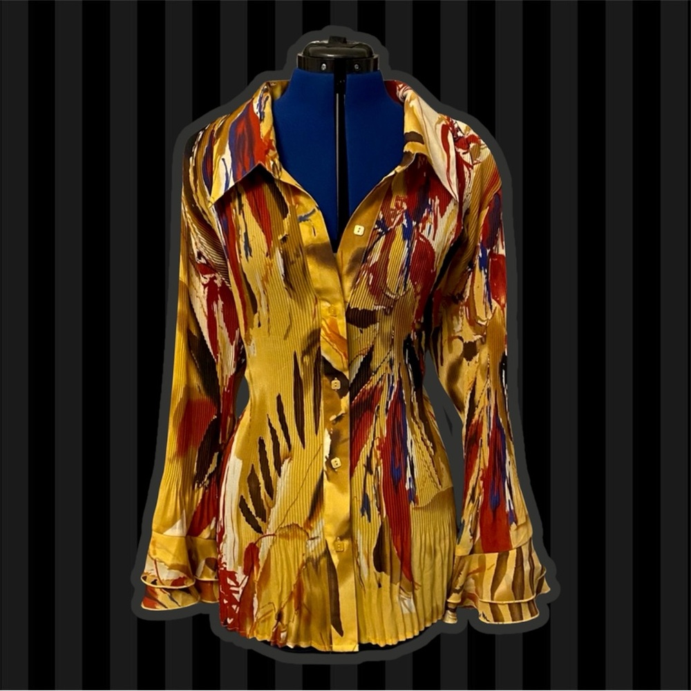 Cato Vibrant Multicolor Pleated Blouse